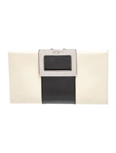 Pre-owned Roger Vivier Patent Leather Clutch In Neutrals