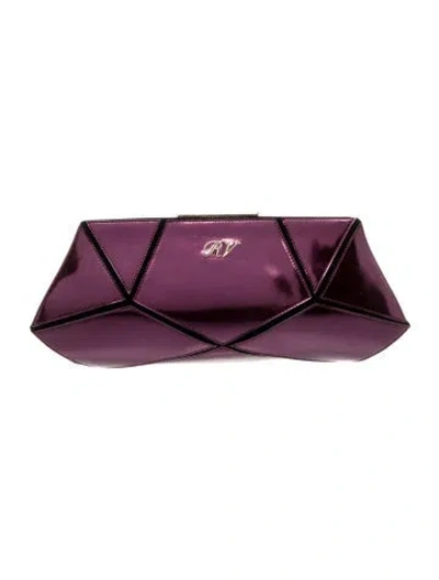 Pre-owned Roger Vivier Patent Leather Clutch In Purple