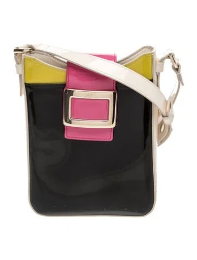 Pre-owned Roger Vivier Patent Leather Crossbody Bag In Black