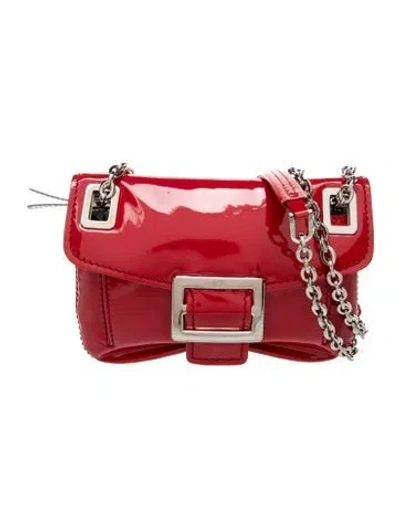 Pre-owned Roger Vivier Patent Leather Crossbody Bag In Red