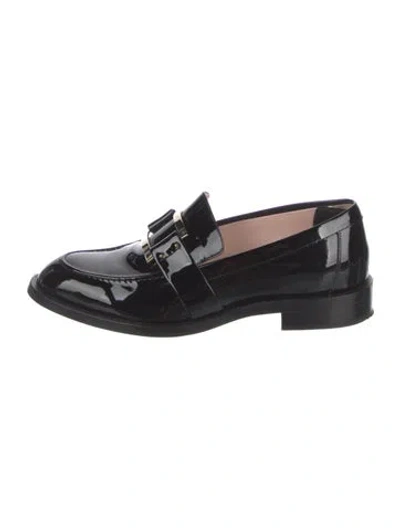 Pre-owned Roger Vivier Patent Leather Crystal Embellishments Loafers In Black