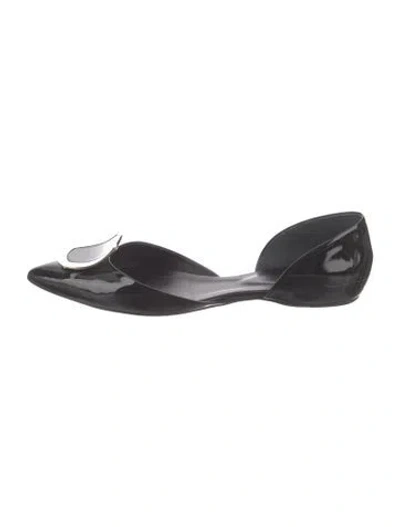 Pre-owned Roger Vivier Patent Leather D'orsay Flats In Black