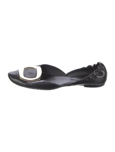 Pre-owned Roger Vivier Patent Leather D'orsay Flats In Black