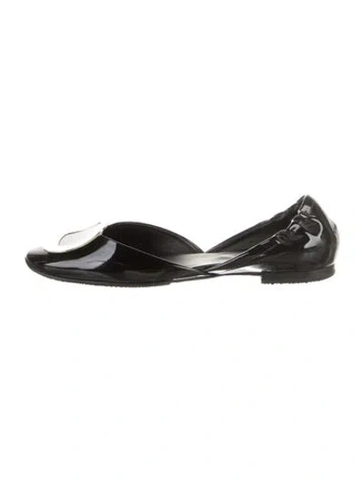 Pre-owned Roger Vivier Patent Leather D'orsay Flats In Black