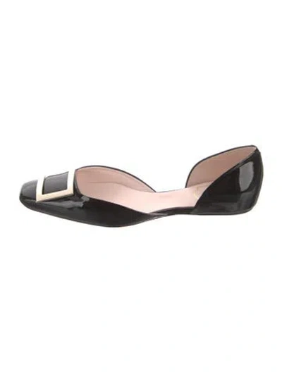 Pre-owned Roger Vivier Patent Leather D'orsay Flats In Black