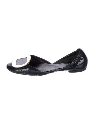 Pre-owned Roger Vivier Patent Leather D'orsay Flats In Blue