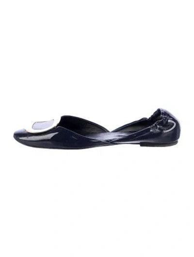 Pre-owned Roger Vivier Patent Leather D'orsay Flats In Blue