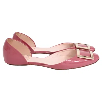 Pre-owned Roger Vivier Patent Leather D'orsay Flats In Rose Pink Patent Leather