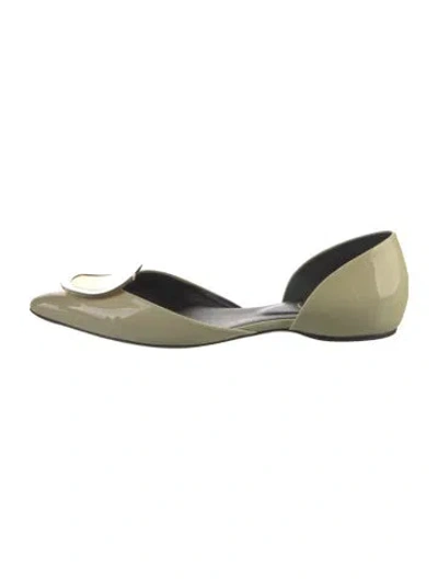 Pre-owned Roger Vivier Patent Leather D'orsay Flats In Neutral