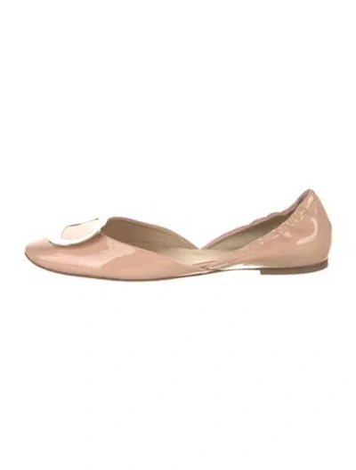 Pre-owned Roger Vivier Patent Leather D'orsay Flats In Neutral