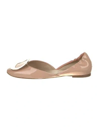 Pre-owned Roger Vivier Patent Leather D'orsay Flats In Neutral