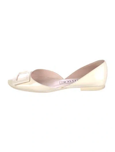 Pre-owned Roger Vivier Patent Leather D'orsay Flats In Neutral