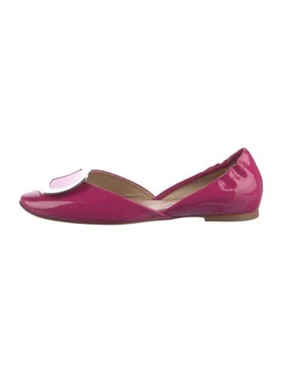 Pre-owned Roger Vivier Patent Leather D'orsay Flats In Pink