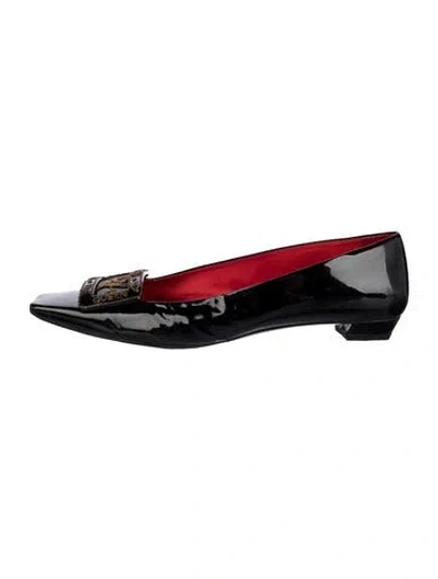 Pre-owned Roger Vivier Patent Leather Flats In Black