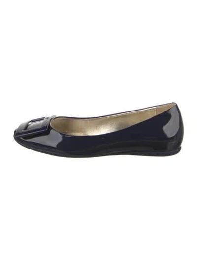 Pre-owned Roger Vivier Patent Leather Flats In Blue