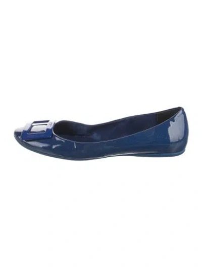 Pre-owned Roger Vivier Patent Leather Flats In Blue
