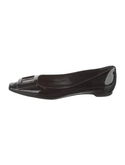 Pre-owned Roger Vivier Patent Leather Flats In Brown
