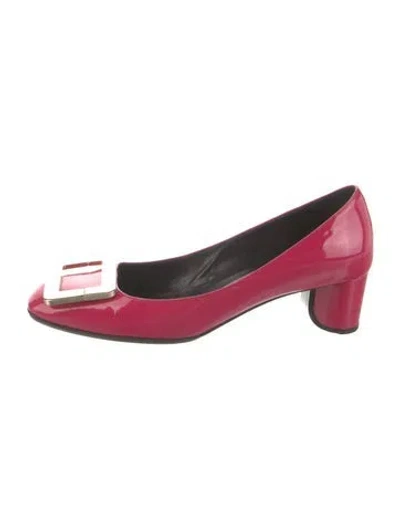 Pre-owned Roger Vivier Patent Leather Flats In Pink