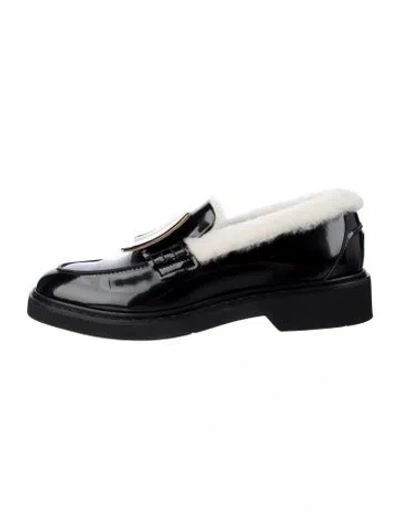 Pre-owned Roger Vivier Patent Leather Loafers In Black