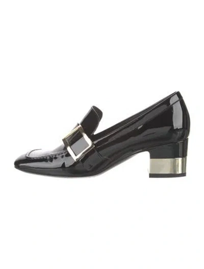 Pre-owned Roger Vivier Patent Leather Loafers In Black