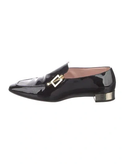 Pre-owned Roger Vivier Patent Leather Loafers In Black