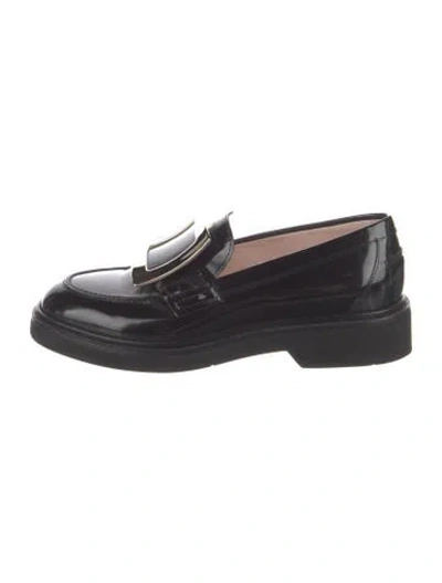 Pre-owned Roger Vivier Patent Leather Loafers In Black