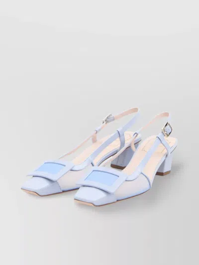 Roger Vivier Patent Leather Mesh Slingback Pumps