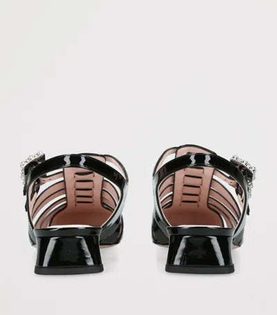 Roger Vivier Patent Leather Mini Très Vivier Sandals 25 In Black