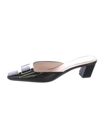 Pre-owned Roger Vivier Patent Leather Mules In Black