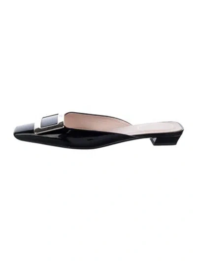 Pre-owned Roger Vivier Patent Leather Mules In Black