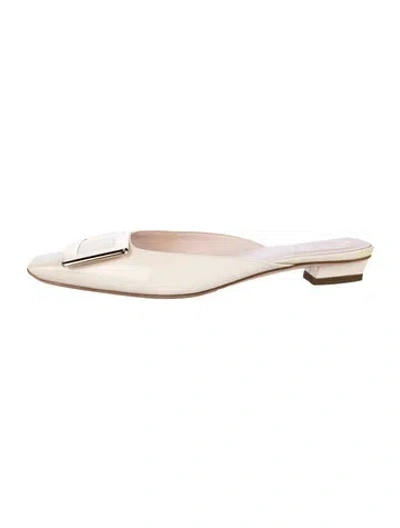 Pre-owned Roger Vivier Patent Leather Mules In Neutrals