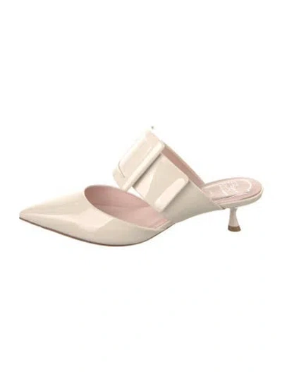Pre-owned Roger Vivier Patent Leather Mules In White
