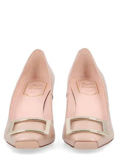 Roger Vivier Patent Leather Pointed-toe Flats With Buckle Detail In Ivory