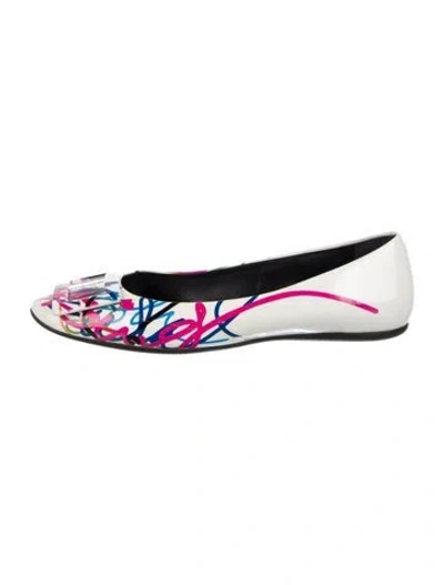 Pre-owned Roger Vivier Patent Leather Printed Flats In Multi