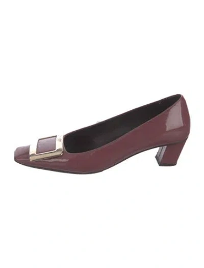 Pre-owned Roger Vivier Patent Leather Pumps In Burgundy
