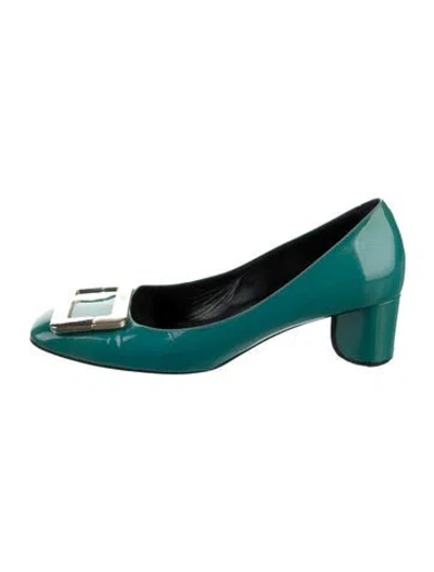Pre-owned Roger Vivier Patent Leather Pumps In Green