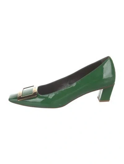 Pre-owned Roger Vivier Patent Leather Pumps In Green