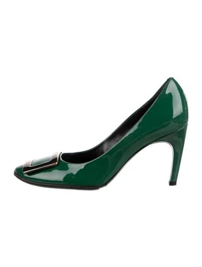 Pre-owned Roger Vivier Patent Leather Pumps In Green