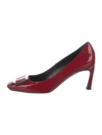 Pre-owned Roger Vivier Patent Leather Pumps In Metallic/red