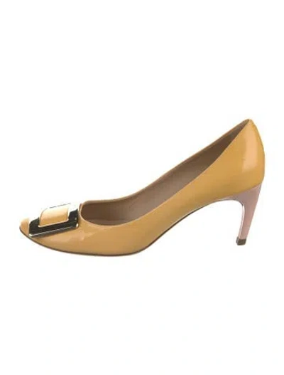 Pre-owned Roger Vivier Patent Leather Pumps In Yellow