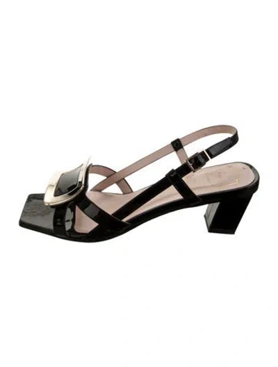 Pre-owned Roger Vivier Patent Leather Sandals In Black/clear