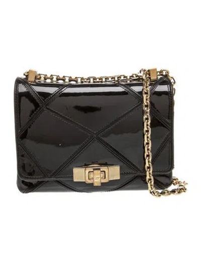 Pre-owned Roger Vivier Patent Leather Shoulder Bag In Black