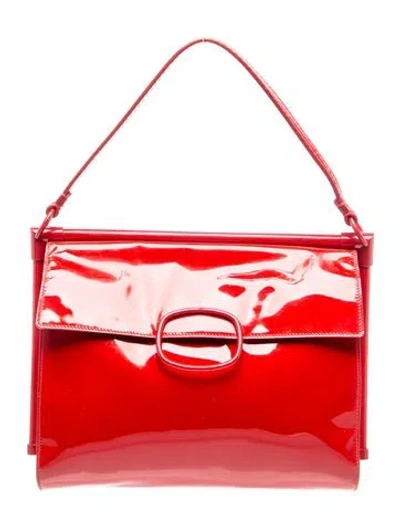 Pre-owned Roger Vivier Patent Leather Shoulder Bag In Red