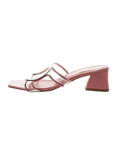Pre-owned Roger Vivier Patent Leather Slides In Pink