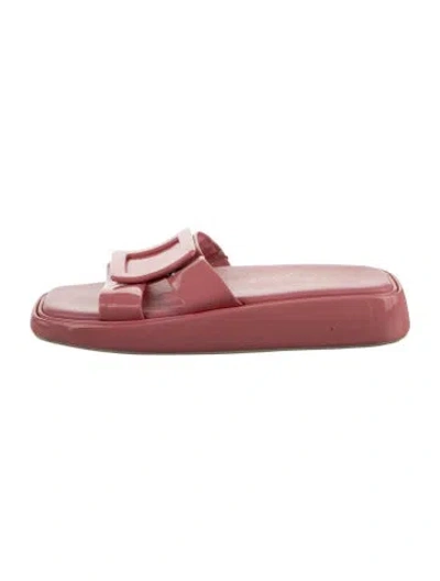 Pre-owned Roger Vivier Patent Leather Slides In Pink