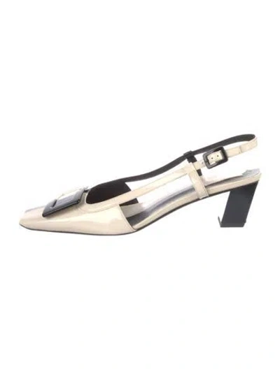 Pre-owned Roger Vivier Patent Leather Slingback Flats In Multi
