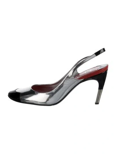 Pre-owned Roger Vivier Patent Leather Slingback Pumps In Black