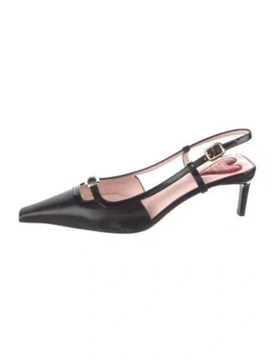 Pre-owned Roger Vivier Patent Leather Slingback Pumps In Black