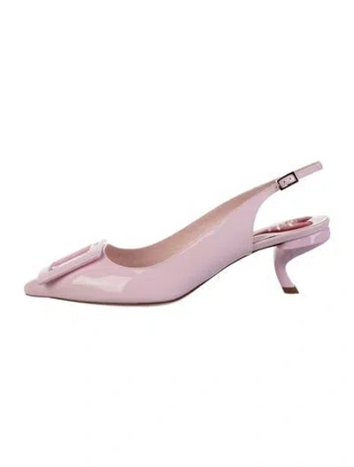 Pre-owned Roger Vivier Patent Leather Slingback Pumps In Pink