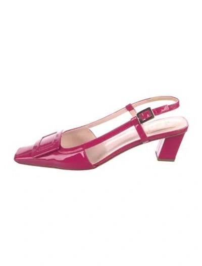 Pre-owned Roger Vivier Patent Leather Slingback Pumps In Pink
